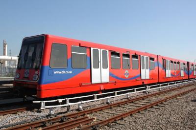 DLR96 at Beckton DLR. &copy; Byron5574