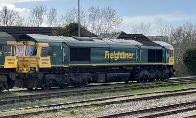 66585 at Stoke Gifford Freightliner yard. &copy; BigKev
