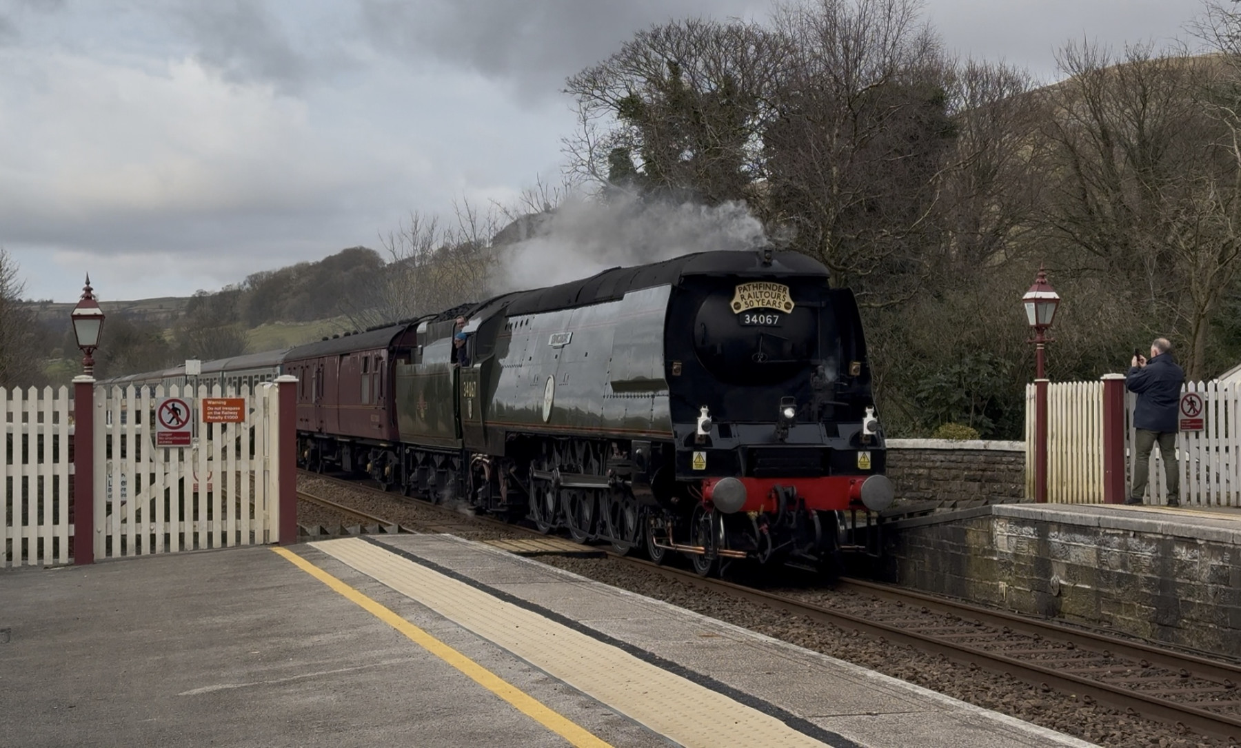 Photo of 34067 steam at Settle — trainlogger