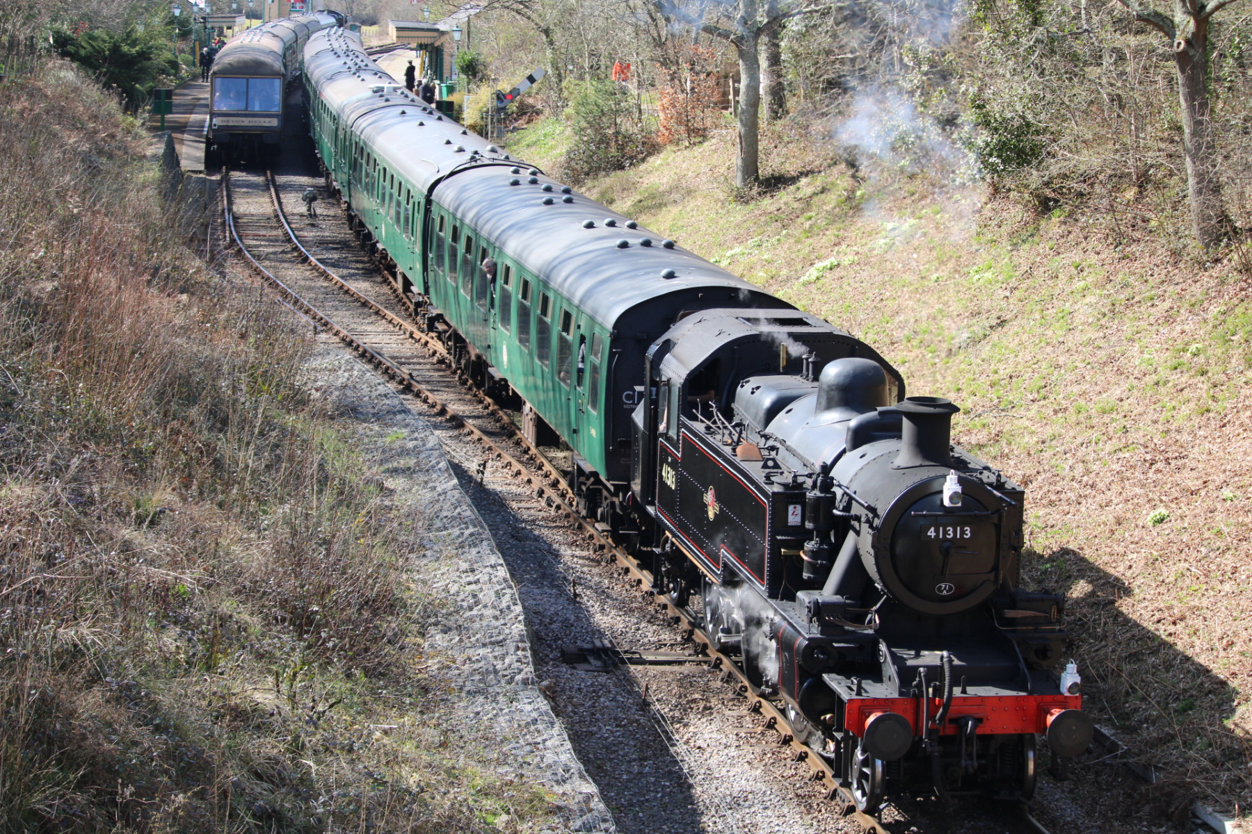 Photo of 41313 steam at Swanage Railway - Harman's Cross — trainlogger
