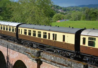 GWR650 coach at Severn Valley Railway - Oldbury Viaduct. &copy; AJax