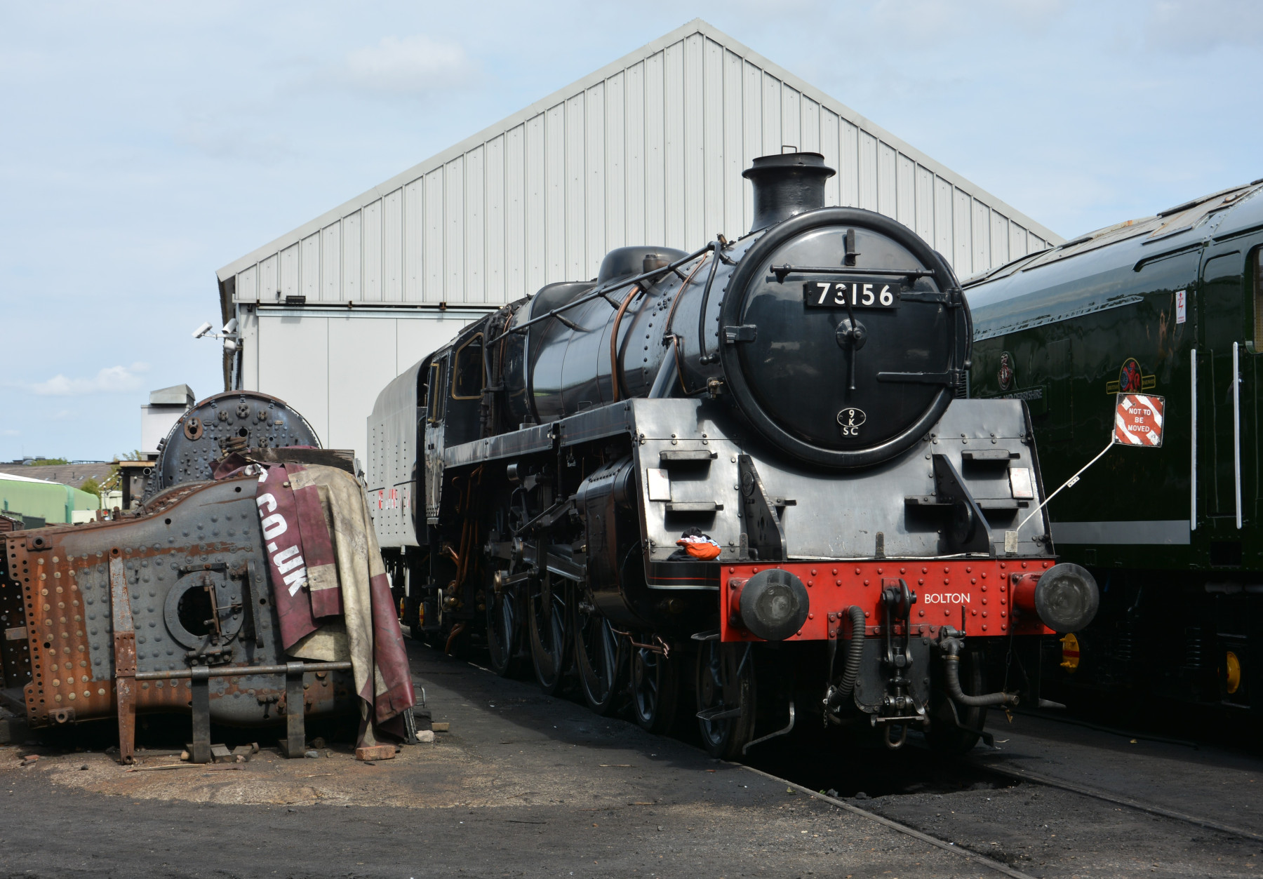Photo of 73156 steam at Great Central Railway - Loughborough Shed ...
