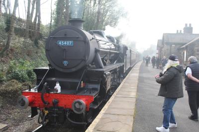 45407 steam at Keighley & Worth Valley Railway - Ingrow. &copy; ConnorsRailPhotography