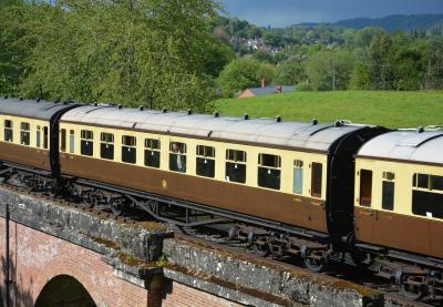 GWR1086 coach at Severn Valley Railway - Oldbury Viaduct. &copy; AJax