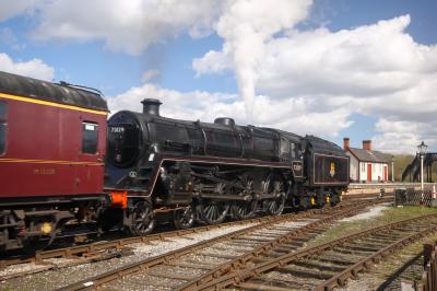 73129 steam at Midland Railway Centre. &copy; trainlogger