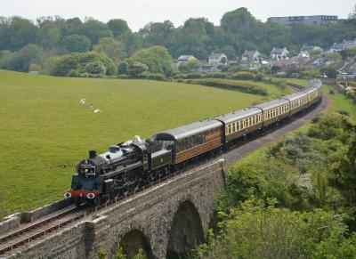 75014 steam at Dartmouth Steam Railway - Broadsands Viaduct. &copy; AJax