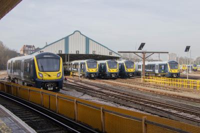 701528,701024,701002,701015,701028,DR98216,701522 at Clapham Junction Depot. &copy; Zain