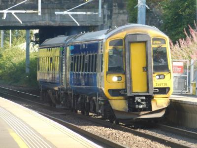 158718 at Edinburgh Gateway. &copy; Trainman5862