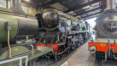34059 steam at Bluebell Railway. &copy; South Coast Trainspotter