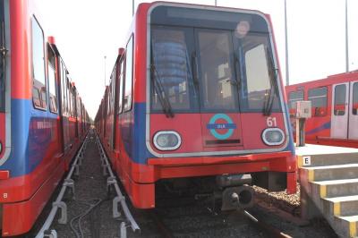 DLR61 at Beckton DLR. &copy; Byron5574