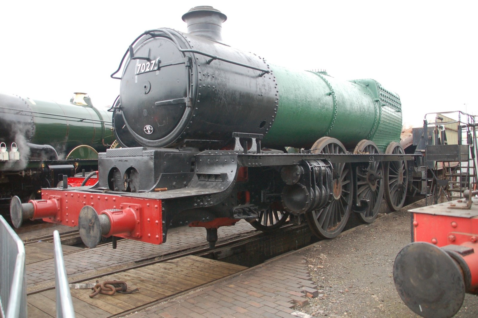 Photo of 7027 steam at Tyseley Locomotive Works — trainlogger