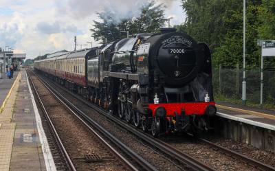 70000 steam at Barnham. &copy; South Coast Trainspotter