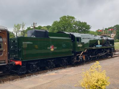 34059 steam at Bluebell Railway - Horsted Keynes. &copy; MikeMOL