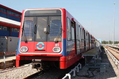 DLR81 at Beckton DLR. &copy; Byron5574