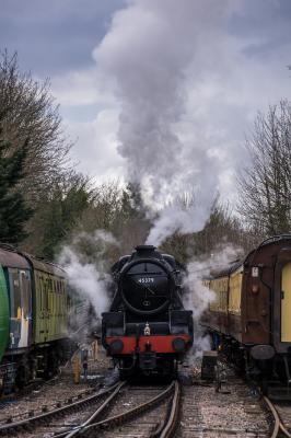 45379 steam at Mid Hants Railway. &copy; Shotts