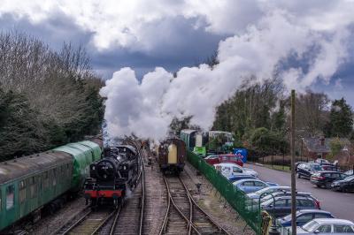 41312 steam at Mid Hants Railway. &copy; Shotts