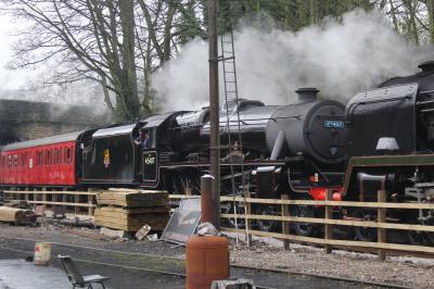 45407 steam at Keighley & Worth Valley Railway - Haworth depot. &copy; ConnorsRailPhotography