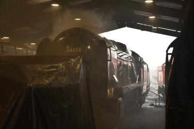 34059 steam at Bluebell Railway - Sheffield Park. &copy; MJM