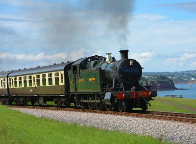 5239 steam at Dartmouth Steam Railway - Waterside. &copy; AJax