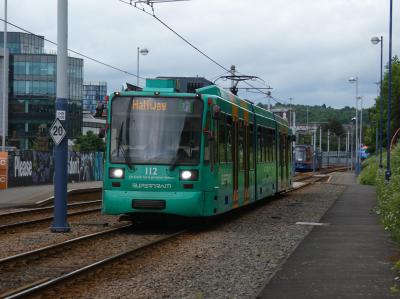 SYS 112 at Sheffield Station/Sheffield Hallam University (Supertram). &copy; DEMU1013