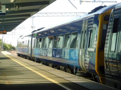 158703 at Edinburgh Gateway. &copy; Trainman5862