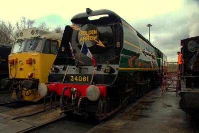34081 Steam at East Lancashire Railway - Bury Baron Street Works. &copy; stevexos