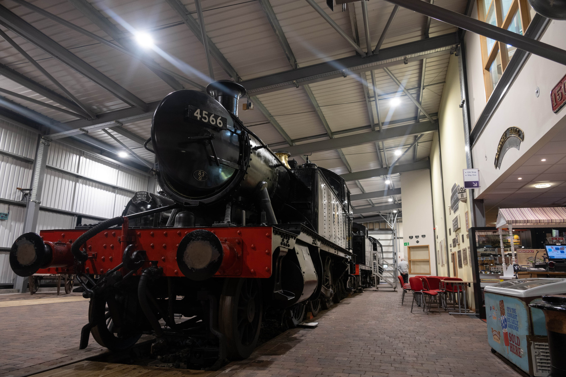 Photo of 4566 steam at Severn Valley Railway Highley Engine House