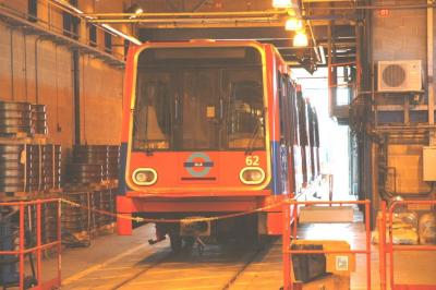DLR62 at Beckton DLR. &copy; Byron5574